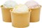50 Pack Brown Paper Ice Cream Cups, Disposable Dessert Bowls for Sundae Bar, Frozen Yogurt (5 ounces)